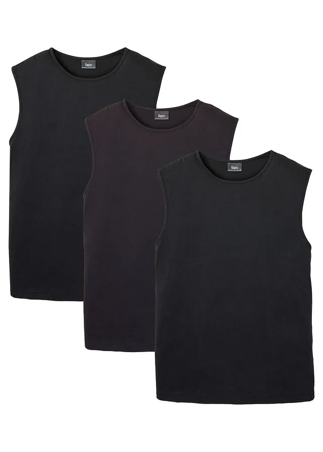 Camiseta de tirantes (3 unidades) Negro-negro-negro